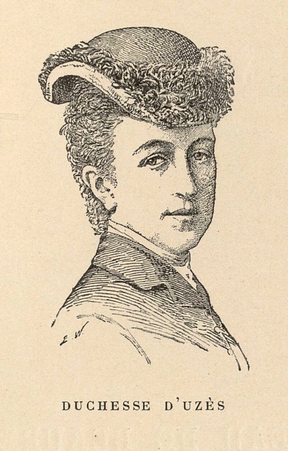 La duchesse d'Uzès - Tiré de l'ouvrage Les Grands Fusils de France par le baron de Vaux (1898)